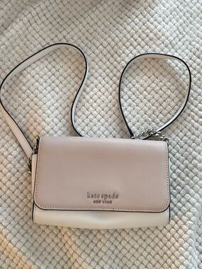 kate spade Blush Pink and Cream Small Flap Crossbody